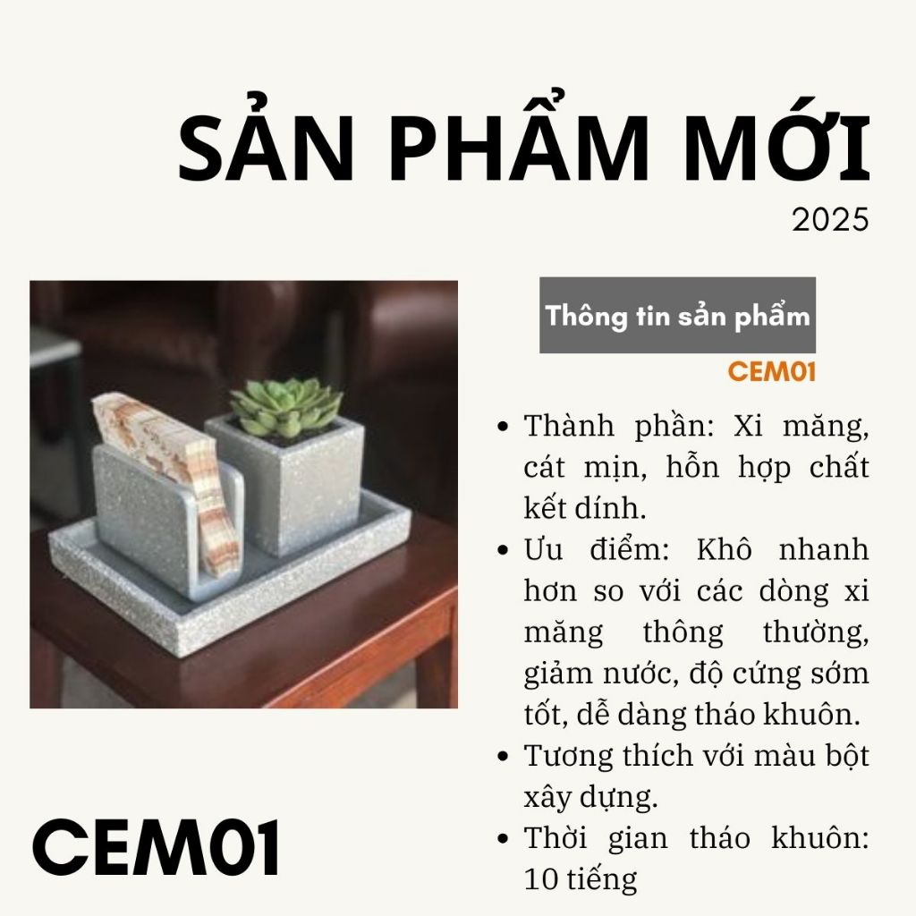 [5kg] Bột xi măng đổ khuôn nhanh khô độ bền cao thẩm mỹ chuyên nghành đổ khuôn
