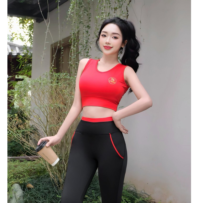 Bộ thể thao bra quần dài TT sport3 tập gym , yoga, aerobic ,... chất thun poly co giãn tôn dáng(mẫu mới 2025)