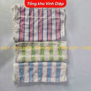 01 chiếc khăn mặt, khăn lau vải họa tiết kẻ, nhiều màu khổ to 35x38cm - Hàng đẹp