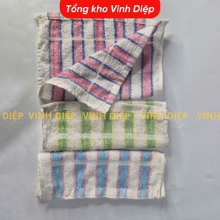 01 chiếc khăn mặt, khăn lau vải họa tiết kẻ, nhiều màu khổ to 35x38cm - Hàng đẹp