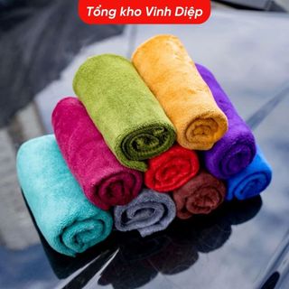 Combo 10 chiếc khăn tắm, khăn lau đầu dài, vải nhung mềm mịn, bền đẹp khổ 24x50cm