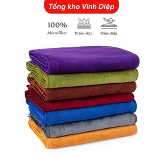 Combo 10 chiếc khăn tắm, khăn lau đầu dài, vải nhung mềm mịn, bền đẹp khổ 24x50cm