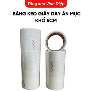 Cuộn băng dính giấy, băng keo giấy dày ăn mực khổ 5cm