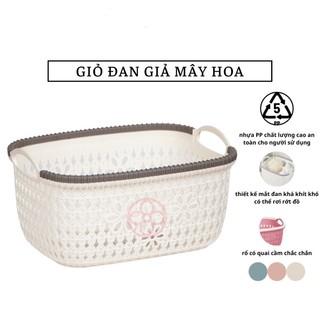 Giỏ nhựa hoa, Rổ đựng đồ Việt Nhật, có tay cầm tiện dụng đa năng 2 kích cỡ 3377