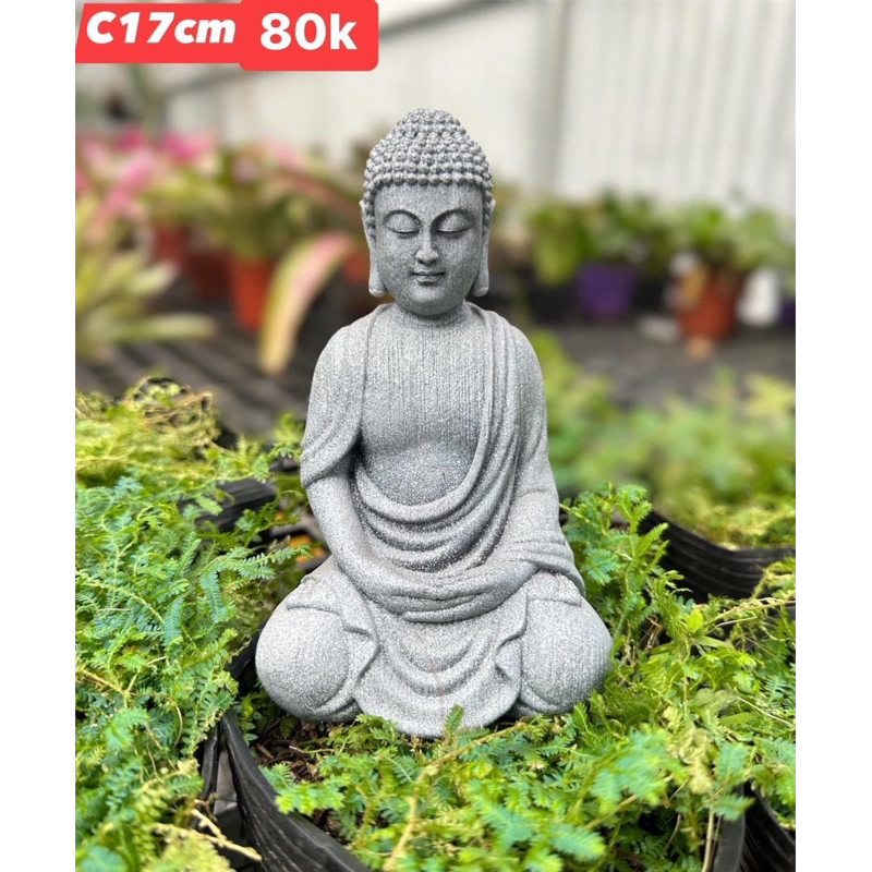 Tượng Phật Ngồi Thiền trang trí phong thuỷ, bán cạn, terrarium Green Natural