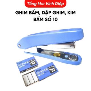 Ghim bấm, dập ghim, kim bấm số 10 ,Bấm kim số 10 Plus cầm tay chính hãng độ bền cao