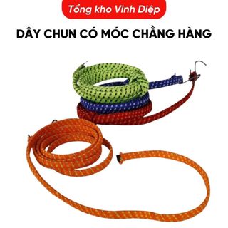 .Dây chun chằng hàng có móc - Dây chun cao su quấn chở hàng - Dây chun buộc đồ 1m8 nhiều màu
