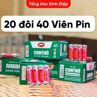 Hộp 40 viên pin tiểu Con Thỏ R6P AA 2A/1.5V sử dụng trong gia đinh