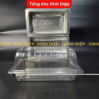 .50 hộp nhựa H53 đựng bánh bao, bánh bông lan, đồ ăn, hoa quả