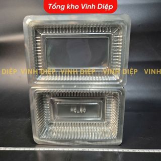 .Combo 100 hộp nhựa HC50 dùng 1 lần đựng bánh, hoa quả, đồ ăn
