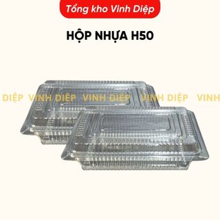 .Combo 100 hộp nhựa HC50 dùng 1 lần đựng bánh, hoa quả, đồ ăn