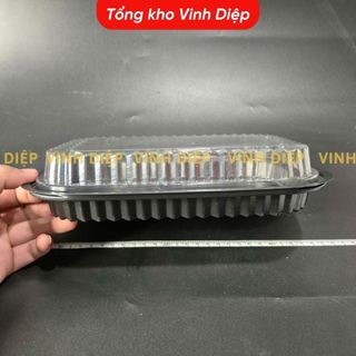 Combo 50 hộp nhựa đế đen đựng bánh, hoa quả dùng 1 lần - HT203