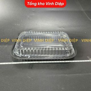 Combo 50 hộp nhựa đế đen đựng bánh, hoa quả dùng 1 lần - HT203