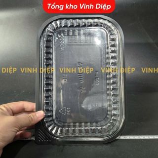 Combo 50 hộp nhựa đế đen đựng bánh, hoa quả dùng 1 lần - HT203