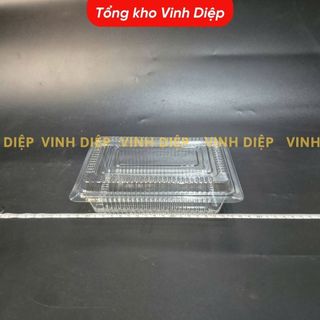 Combo 50 hộp nhựa đế đen đựng bánh, hoa quả dùng 1 lần - HT203