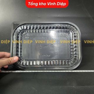 Combo 50 hộp nhựa đế đen đựng bánh, hoa quả dùng 1 lần - HT203