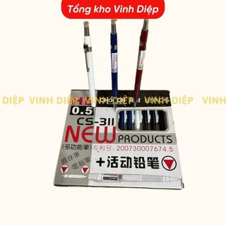 Bút chì kim bấm HB 0.5 bền đẹp, hộp ruột ngòi chì kim