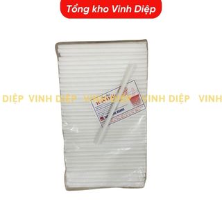 Ống hút sinh tố, cà phê, nước mía phi 8, dài 21cm, 2 đầu tròn, 2 màu đen, trắng, 1 bịch 500gr