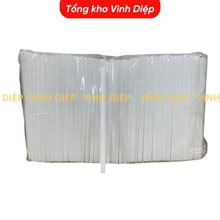 Ống hút sinh tố, cà phê, nước mía phi 8, dài 21cm, 2 đầu tròn, 2 màu đen, trắng, 1 bịch 500gr