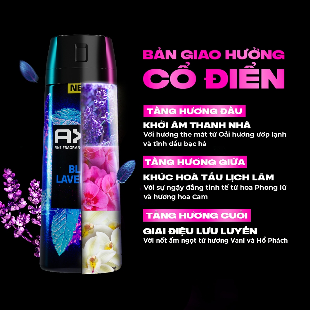 Ảnh Combo 2 Xịt thơm nước hoa cao cấp AXE 135ml, Fine Fragrance mist lưu hương tinh tế và khử mùi lên tới 72h 4