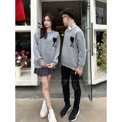 Product image T - Áo Len Thêu Tim Đôi Lãng Mạn, Áo Len Thêu Tim chữ A Đồ Đôi Siêu Xinh Dành Cho Nam Nữ 2025 - Len QC L1 Siêu Dày 6