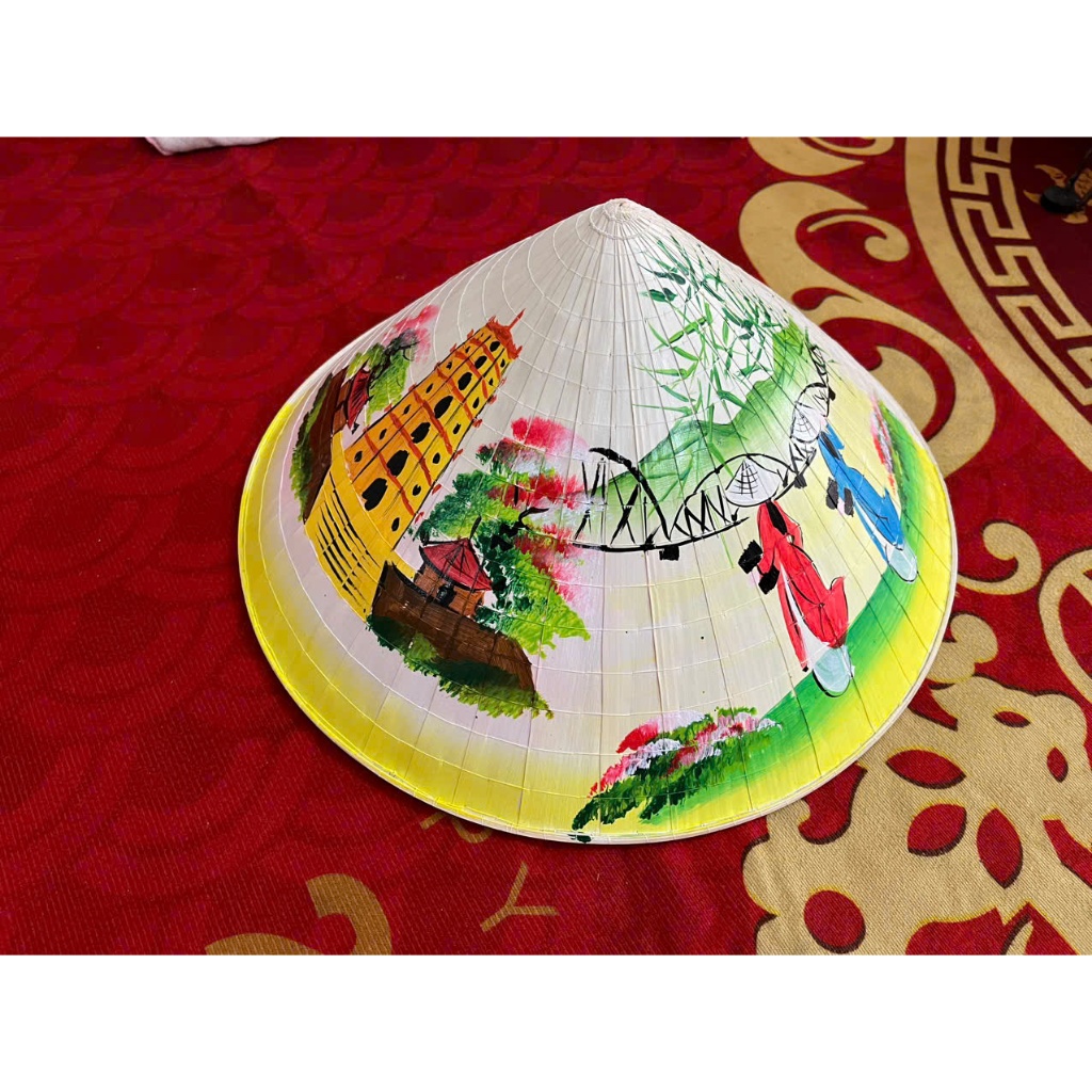Nón Lá Vẽ Hoa, vẽ phong cảnh các loại siêu rẻ size 40cm (nón người lớn)