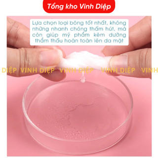 Bông tẩy trang gấu dâu Hatsu 100% Cotton Pads 150 Miếng tròn siêu mềm mịn