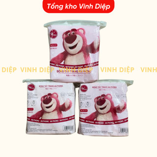 Bông tẩy trang vuông 100% cotton túi zip 222 miếng tiện lợi