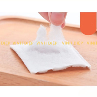 Bông tẩy trang vuông 100% cotton túi zip 222 miếng tiện lợi