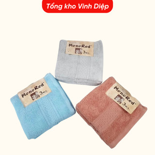 Combo 3 chiếc khăn mặt vải cotton mềm 3 màu khác nhau (3 chiếc khăn)