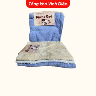 Combo 3 chiếc khăn mặt vải cotton mềm 3 màu khác nhau (3 chiếc khăn)