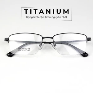 Gọng kính Nữ nửa gọng Titan Black Despoints nhẹ nhàng, bền, Thay được mọi loại mắt kính