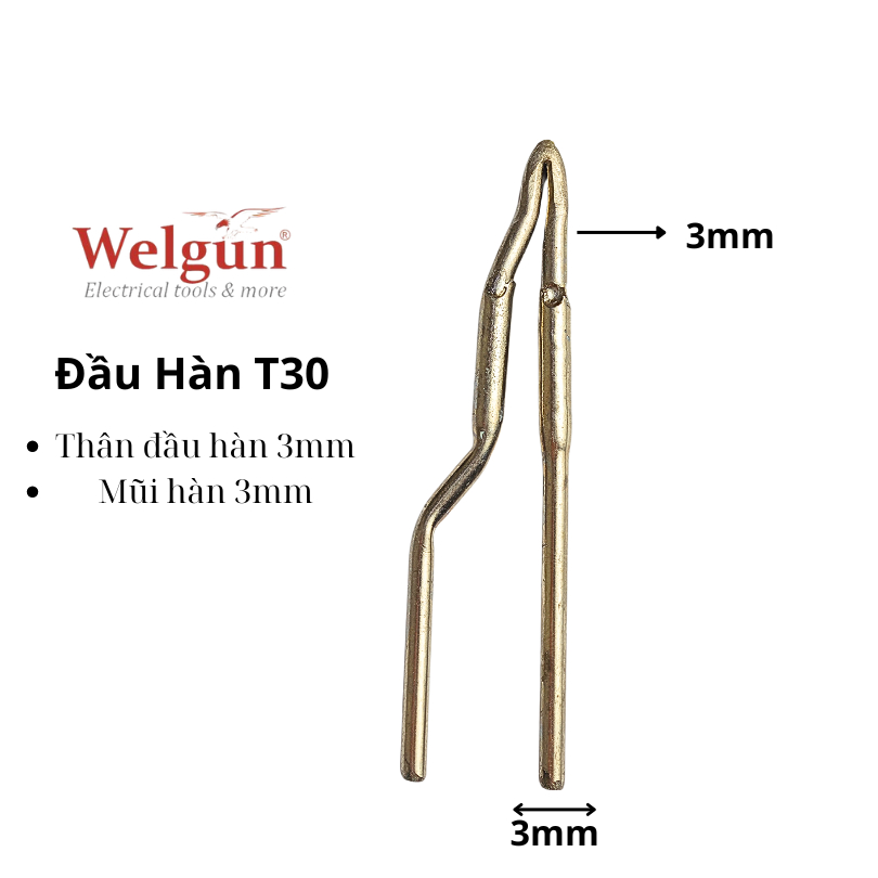 Đầu hàn hợp kim siêu bền gia nhiệt nhanh dễ vệ sinh cho mỏ hàn xung thông minh Welgun