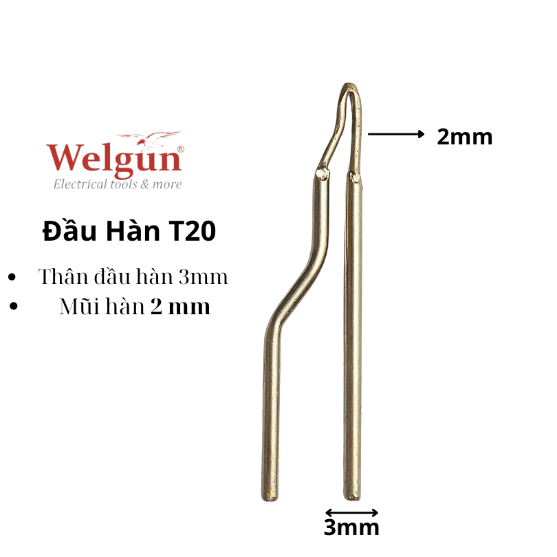 Đầu hàn hợp kim siêu bền gia nhiệt nhanh dễ vệ sinh cho mỏ hàn xung thông minh Welgun