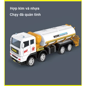 Đồ chơi mô hình xe chở xăng dầu bằng hợp kim và nhựa, chạy đà quán tính, kích thước lớn