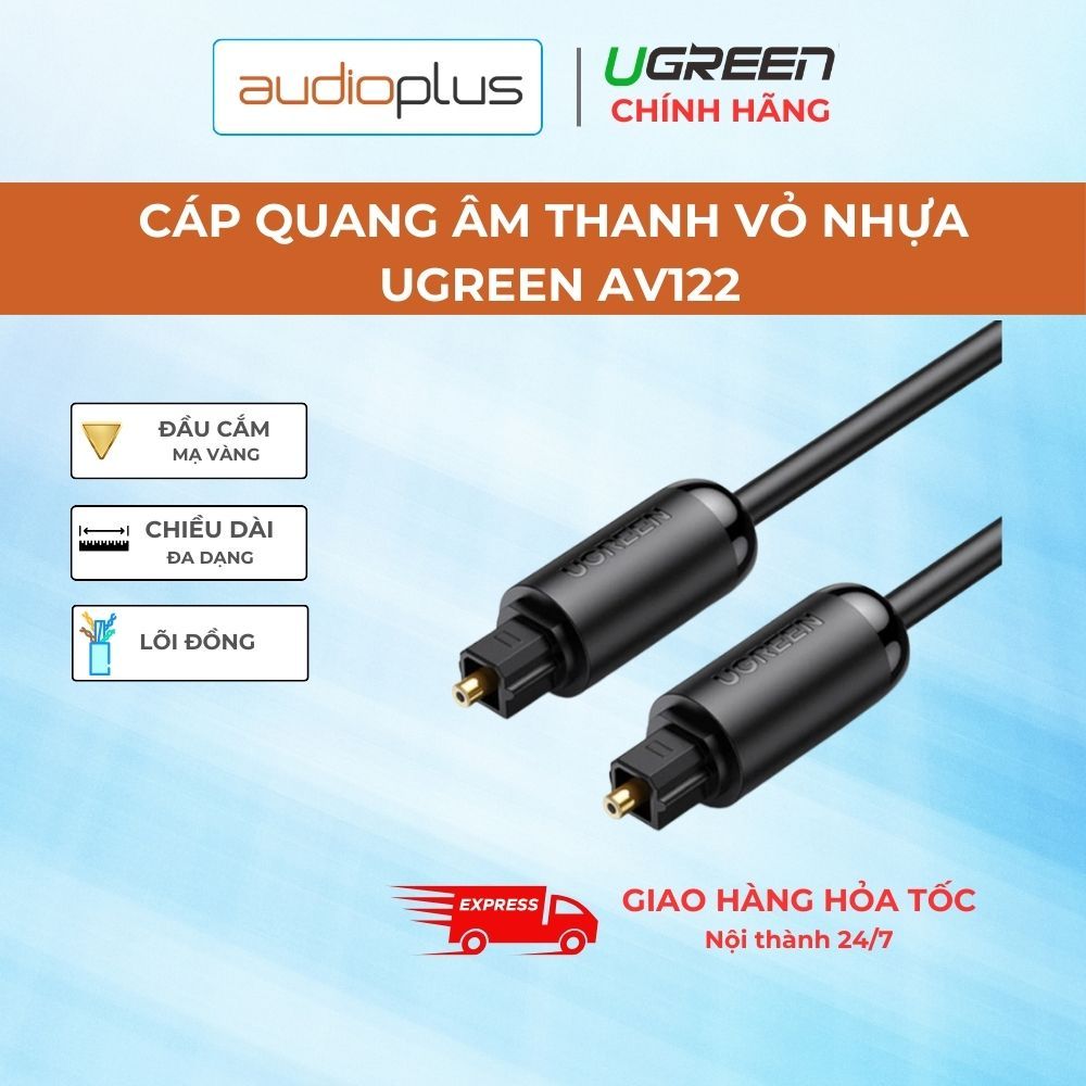 Cáp quang âm thanh vỏ nhựa UGREEN AV122 (70891, 70892, 70893) - Đầu nối ...