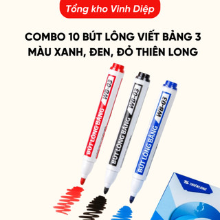 Combo 10 Bút lông viết bảng 3 màu xanh, đen, đỏ Thiên Long WB-03 - Bút dạ viết bảng xoá, bút bảng