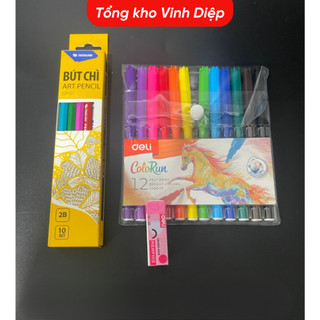 Đồ dùng học tập cho bé mầm non, tiểu học,combo bút chì Thiên Long, tẩy deli, bút dạ  cho bé