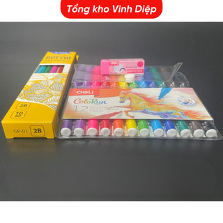Bộ bút màu dạ vẽ học sinh 12 màu, bộ bút dạ màu cấp 1