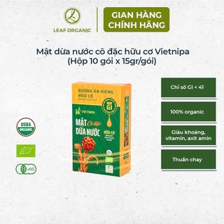 Mật dừa nước cô đặc hữu cơ VietNipa dạng chai thủy tinh, hộp đa dạng kích thước