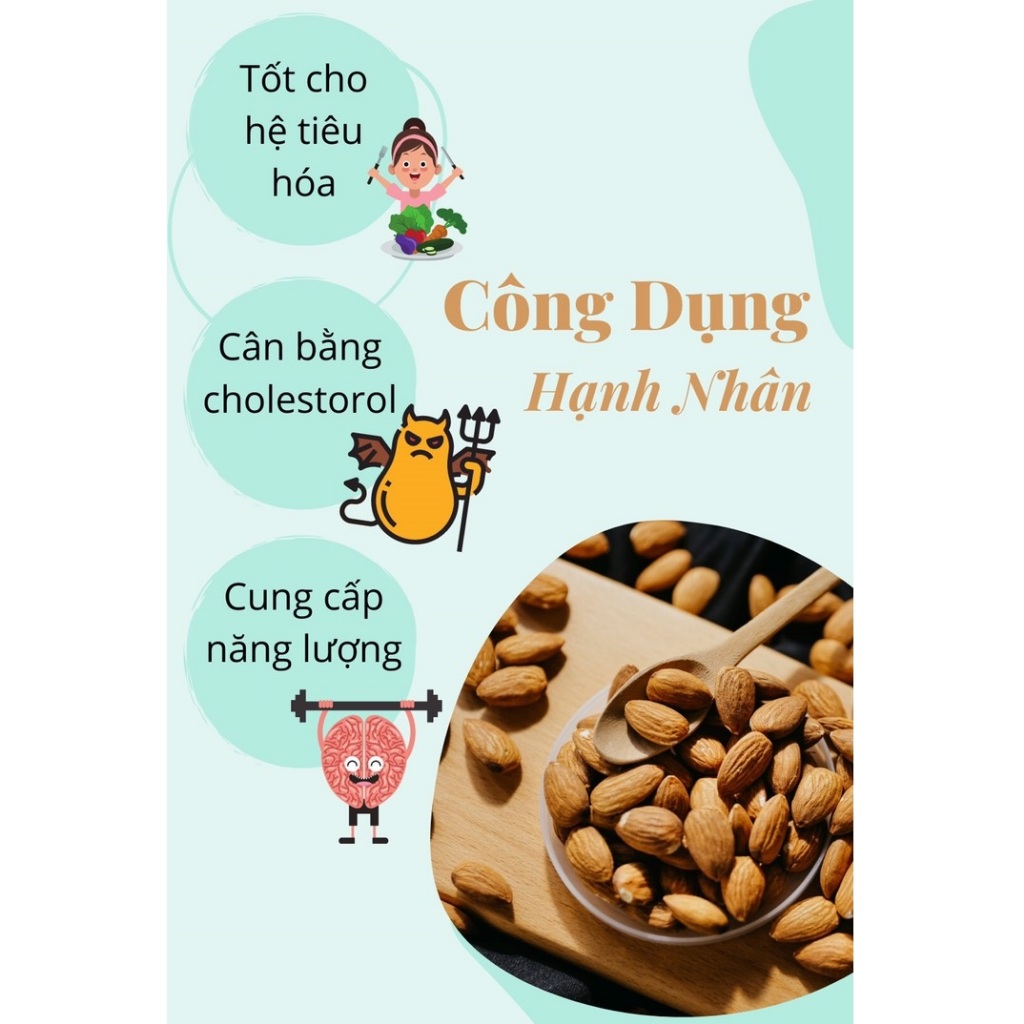 Ảnh Hạt Hạnh Nhân Sống DK Harvest Nhập Khẩu Mỹ Dùng Làm Sữa Hạt - Túi 500g - ngũ cốc dinh dưỡng, giảm cân 3