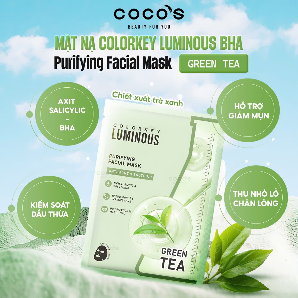 Ảnh Combo 10 Mặt Nạ Colorkey Luminous B5 Facial Mask, Mặt Nạ Dưỡng Ẩm, Làm Dịu, Sáng Da Giảm Mụn 25mlx10 3