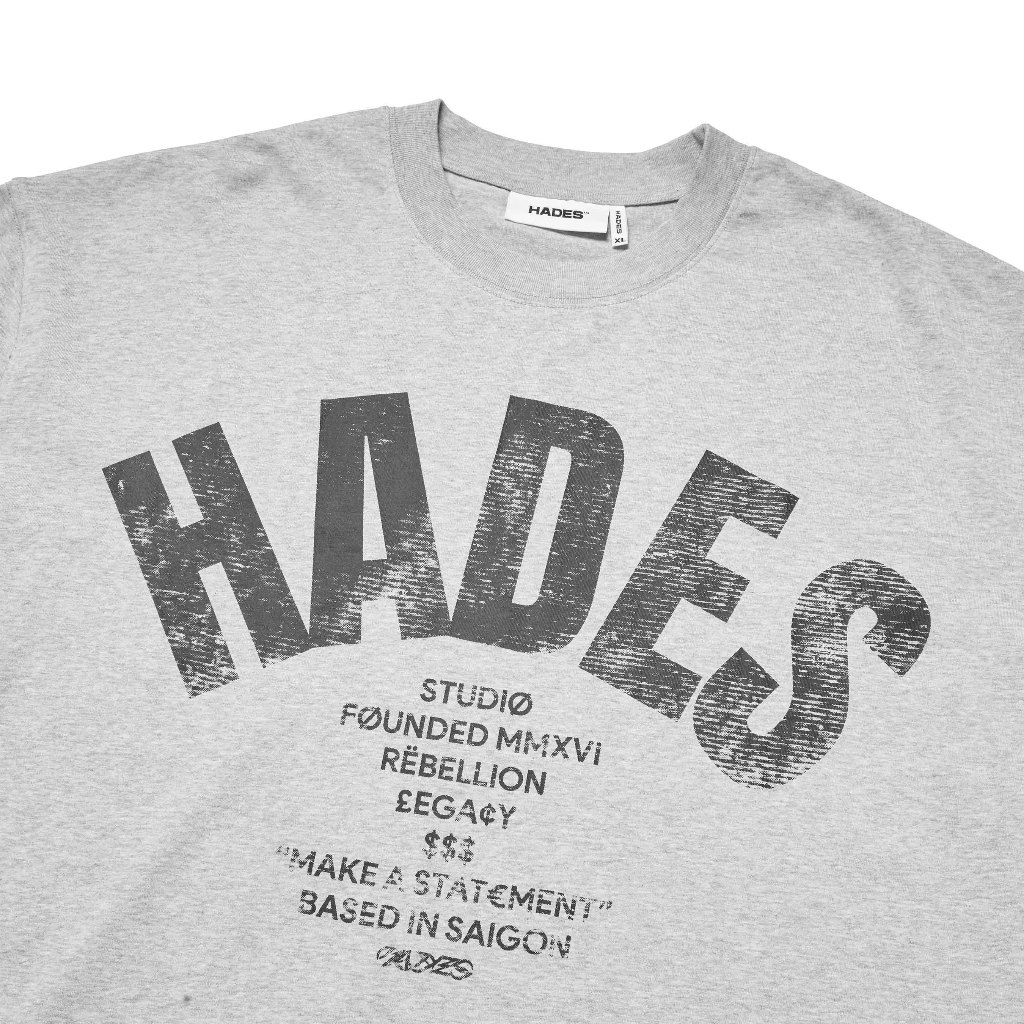 Ảnh HADES OG Tee Xám - HADES Brand chính hãng Áo thun tay lỡ cotton unisex 3