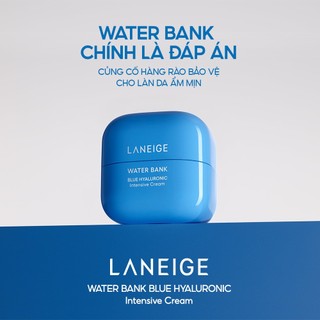 Kem Dưỡng Ẩm Phục Hồi & Tái Tạo Da Tổn Thương Laneige Water Bank Blue Hyaluronic Intensive Cream 50ml (Da Khô)