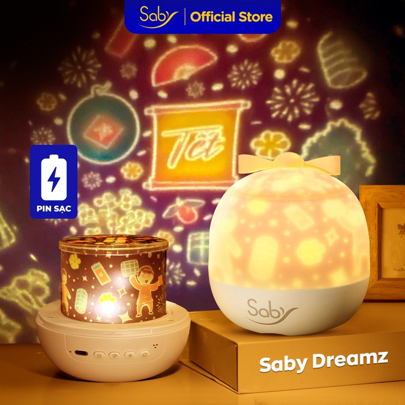 Ảnh Đèn ngủ chiếu sao Saby Dreamz pin sạc, tự động xoay BH 12 tháng tự chọn tấm phim chiếu quà sinh nhật 1