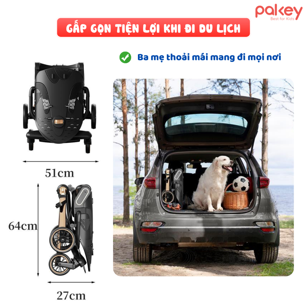 [Mới 2026] Xe Đẩy Cho Bé Baobaohao V16, Xe Đẩy Gấp Gọn 2 Chiều 3 Chế Độ Ngả Mang Đi Chơi, Xe Đẩy Du Lịch Dễ Dàng