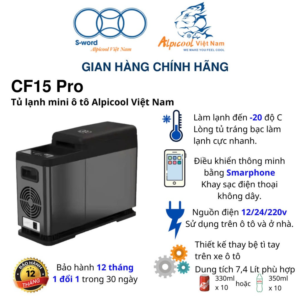 Tủ Lạnh Mini Alpicool CF15 Pro 15L– Tủ Lạnh Mini 15L Có Ngăn Đá, Làm ...