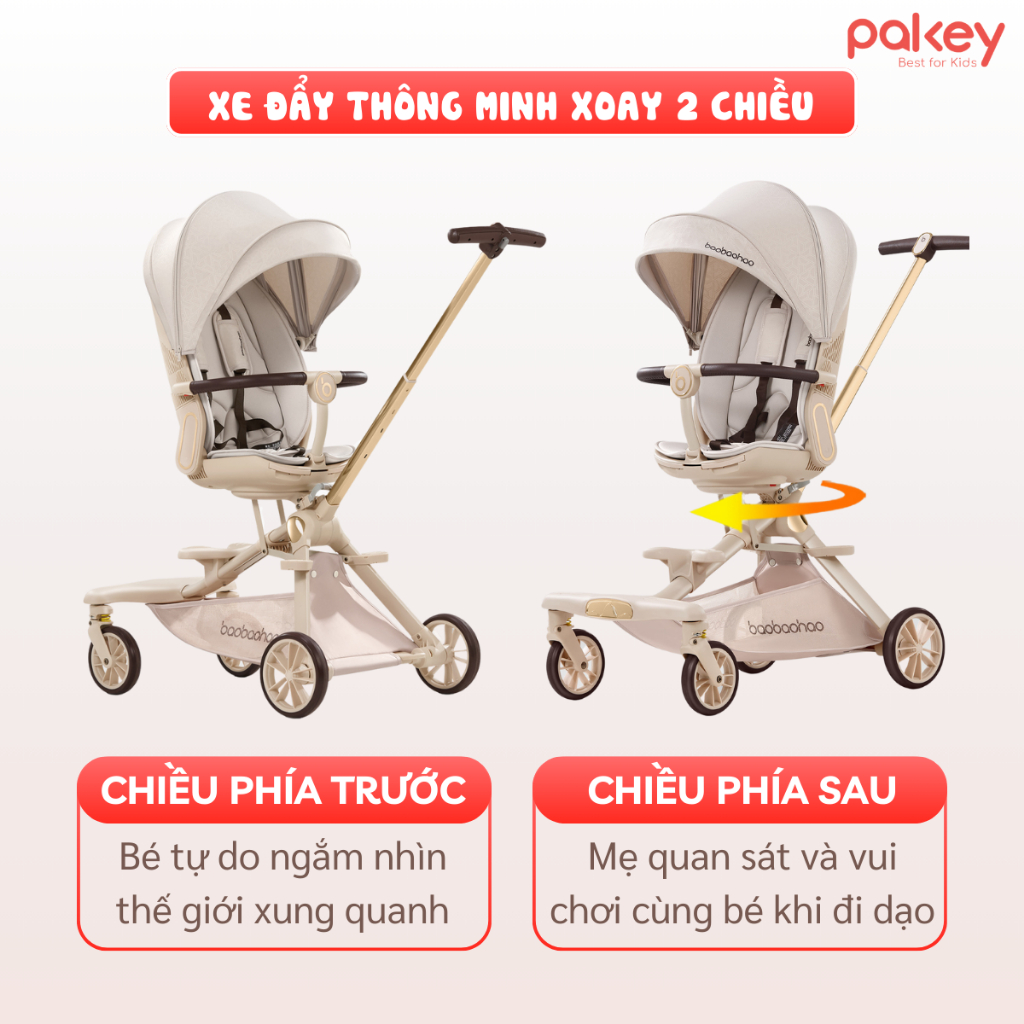 [HỎA TỐC] Xe Đẩy Cho Bé Chính Hãng Baobaohao V16, Xe Đẩy Gấp Gọn Đảo Chiều 360 Độ Bảo Hành 12 Tháng