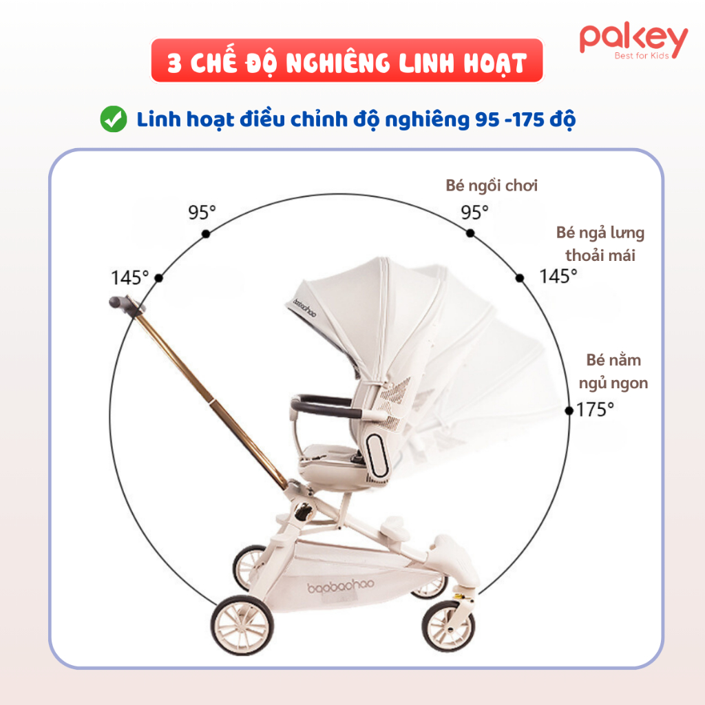 [HỎA TỐC] Xe Đẩy Cho Bé Chính Hãng Baobaohao V16, Xe Đẩy Gấp Gọn Đảo Chiều 360 Độ Bảo Hành 12 Tháng