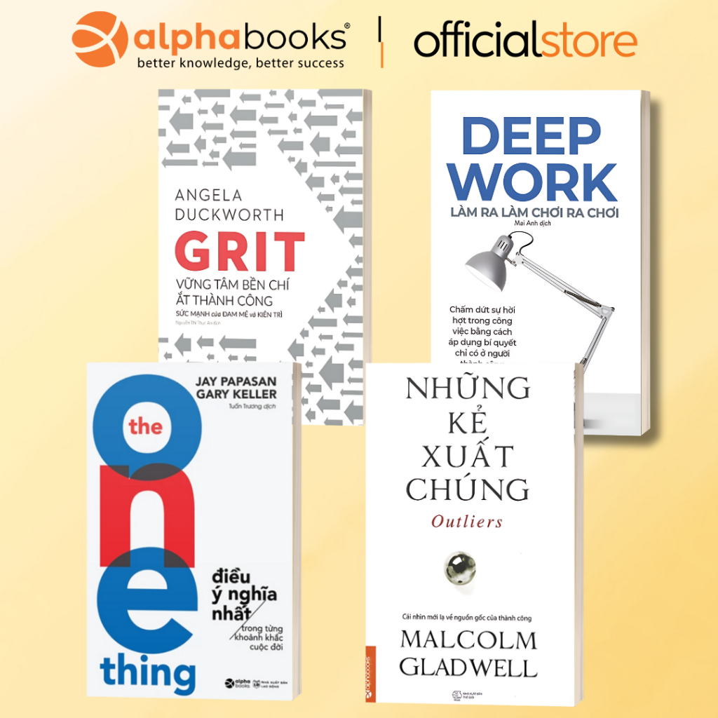 Sách - Lẻ/Combo The One Thing + Deep Work + Grit +Những Kẻ Xuất Chúng (Alpha Books)